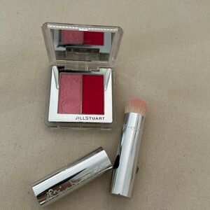 Jill Stuart beauty cosmetics blush + compact travel brush make up set